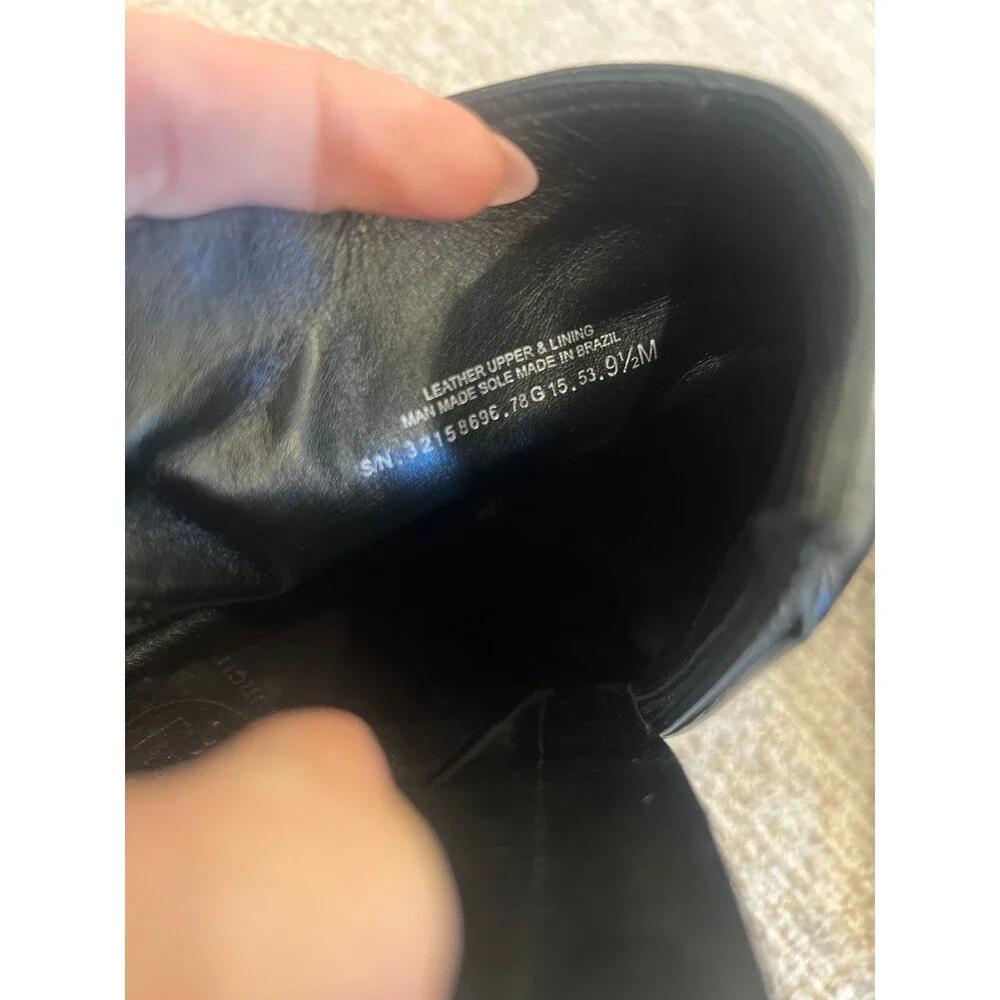 Tory Burch Lowell Black Leather Wedge Ankle Boots Booties Size 9.5